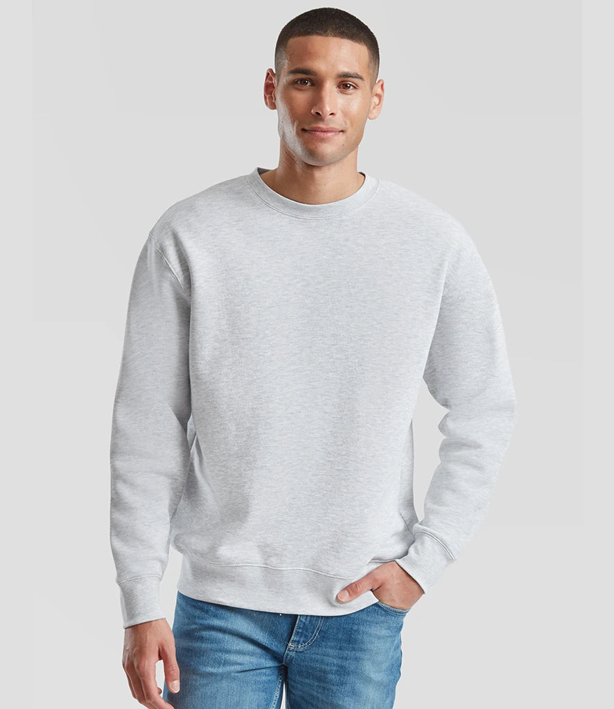 Fruit of the Loom SSE9 Fruit of the Loom Premium Drop Shoulder Sweatshirt in Heather Grey
