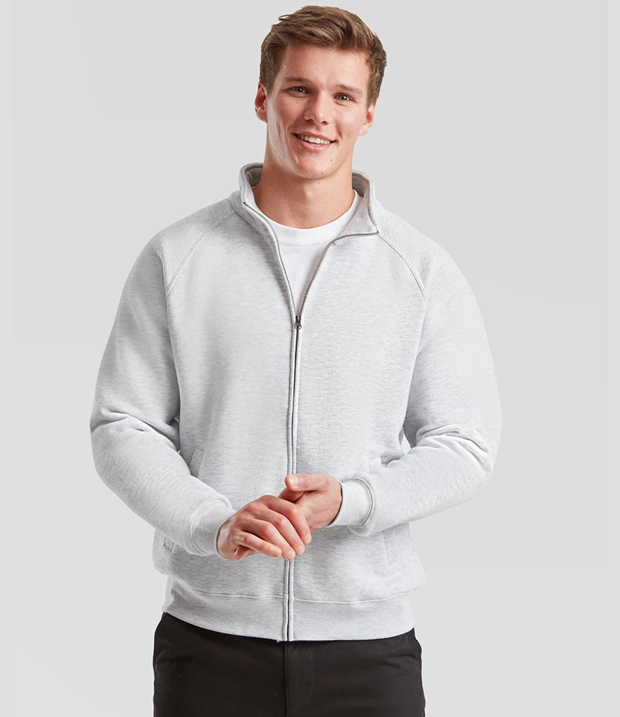 Fruit of the Loom SSE92 Fruit of the Loom Premium Sweat Jacket in Heather Grey