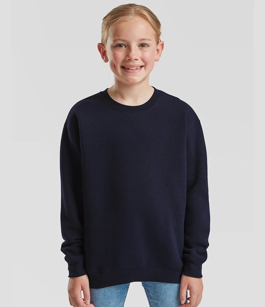 Fruit of the Loom SSE9B Fruit of the Loom Kids Premium Drop Shoulder Sweatshirt in Deep Navy
