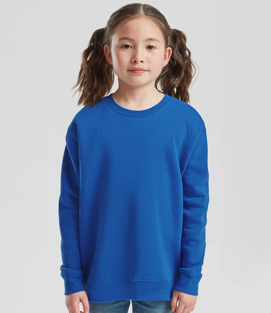 Fruit of the Loom SSE9B Fruit of the Loom Kids Premium Drop Shoulder Sweatshirt in Royal Blue
