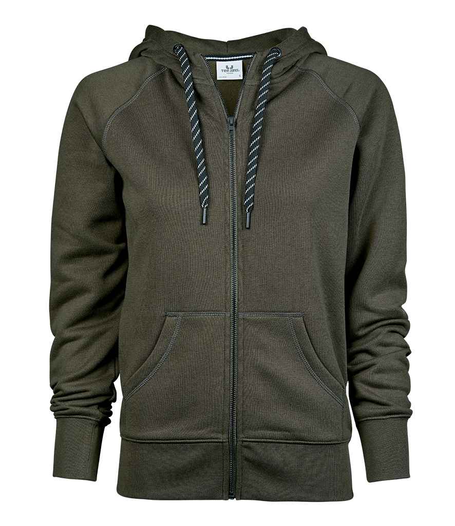 Tee Jays T5436 ladies fashion zip hoodie in Deep Green
