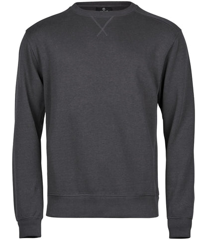 Tee Jays T5504 Tee Jays Ribbed Interlock Crew Neck Sweatshirt in Dark Grey