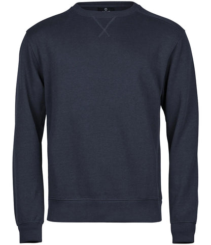 Tee Jays T5504 Tee Jays Ribbed Interlock Crew Neck Sweatshirt in Navy