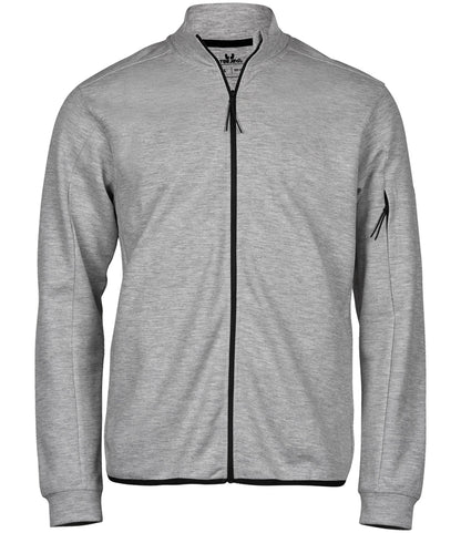 Tee Jays T5704 Tee Jays Athletic Full Zip Sweat Cardigan in Heather Grey