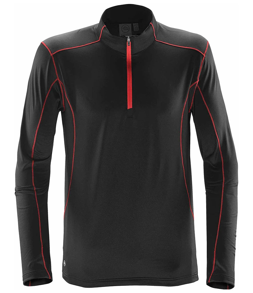 Stormtech TFW1 Stormtech Pulse Fleece Pullover Zip Neck Top in Black/Bright Red