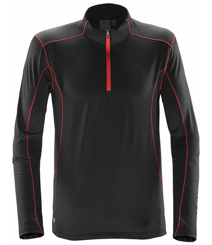 Stormtech TFW1 Stormtech Pulse Fleece Pullover Zip Neck Top in Black/Bright Red