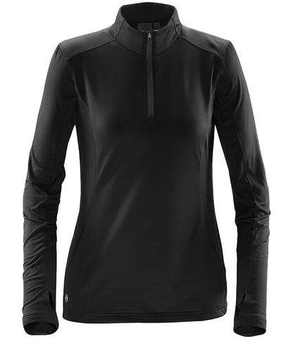 Stormtech TFW1W Stormtech Ladies Pulse Fleece Pullover Zip Neck Top in Black/Carbon