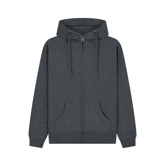 Cottonridge W41PF Jupiter Peach Finish Zip Hoodie — Black Melange