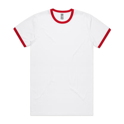 AS Colour 5053 Staple Ringer Tee White/Red