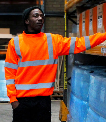 Warrior WR011 Warrior Hi-Vis Sweatshirt in Fluorescent Orange