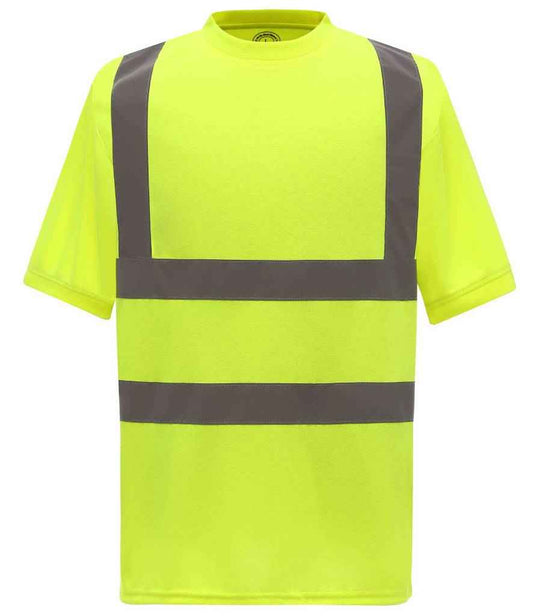 Yoko YK010 Hi-Vis Short Sleeve T-Shirt in Yellow