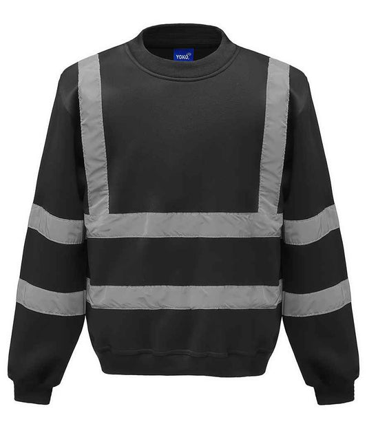 Yoko YK030 Hi-Vis Sweatshirt in Black