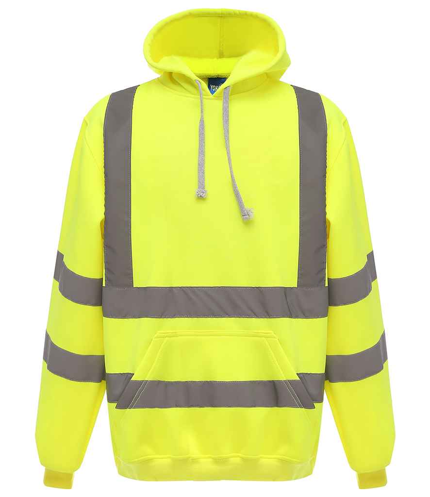 Yoko YK031 Hi-Vis Pull Over Hoodie in Yellow