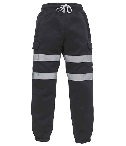 Yoko YK034 Hi-Vis Jog Pants in Black